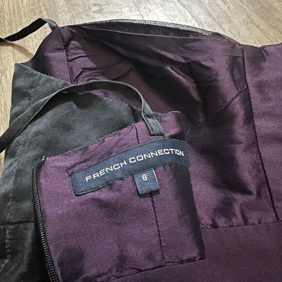 VTG French Connection Gothic Black & Purple Silk Blend Babydoll Cami Top Size 8 - Picture 7 of 8